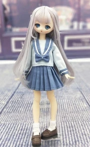 2 шт./компл. модная плиссированная юбка для куклы в японском стиле школьная форма морская костюм для blyth kurhn 1/6 аксессуары для кукол - Цвет: light blue
