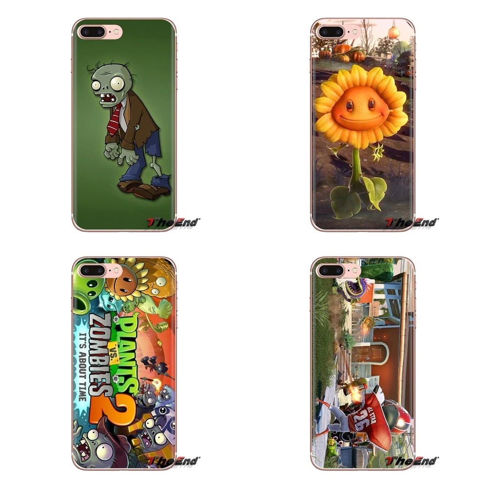 Transparent Soft Covers For Samsung Galaxy S3 S4 S5 Mini S6 S7 Edge S8 S9 S10 Plus Note 3 4 5 8 9 Popular Game Plants vs Zombies |