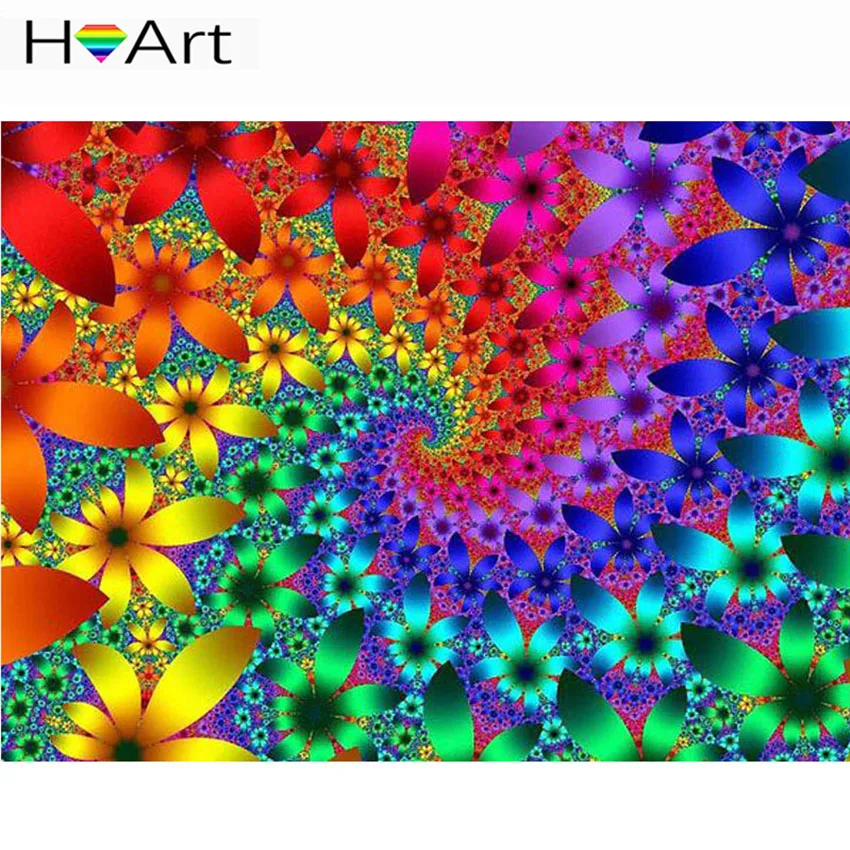 Full Square 5D Diy Diamond Painting Cross Stitch Colorful Flower 3D Diamond Embroidery Rhinestone Mosaic Decor Paintings Gift