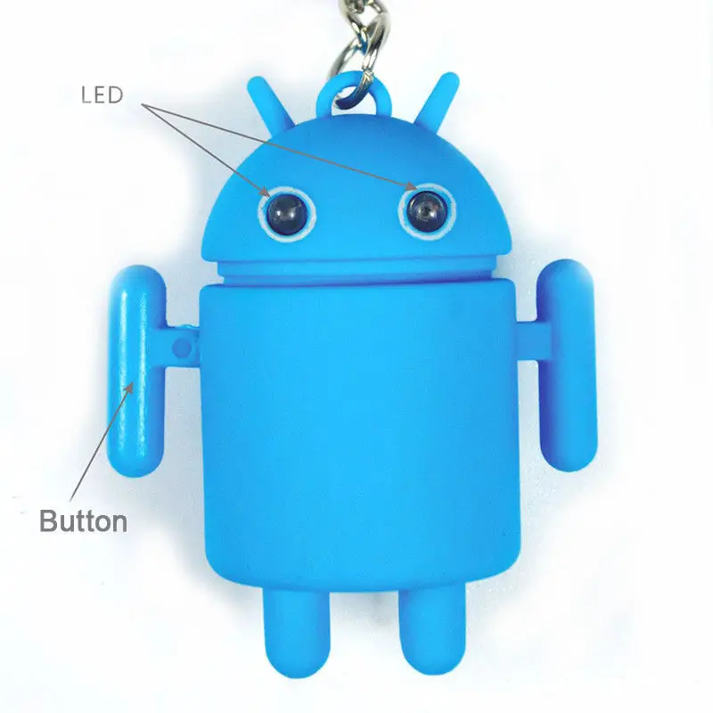Banggood крутой Android Мини Робот игрушка брелок с голубым светодиодный светильник глаза и звук