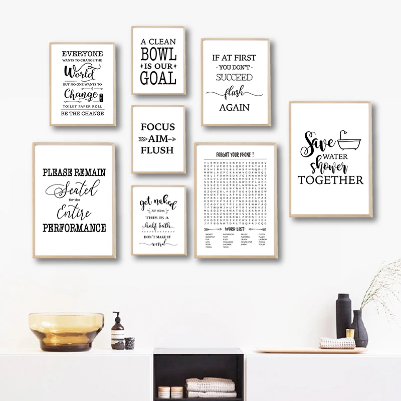 Funny Bathroom Signs Canvas Prints Bathroom Wall Art Decor