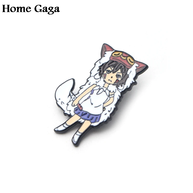 Homegaga Princess Mononoke diy Zinc tie cartoon Pins backpack clothes brooches for men women hat decoration badges medals D1451