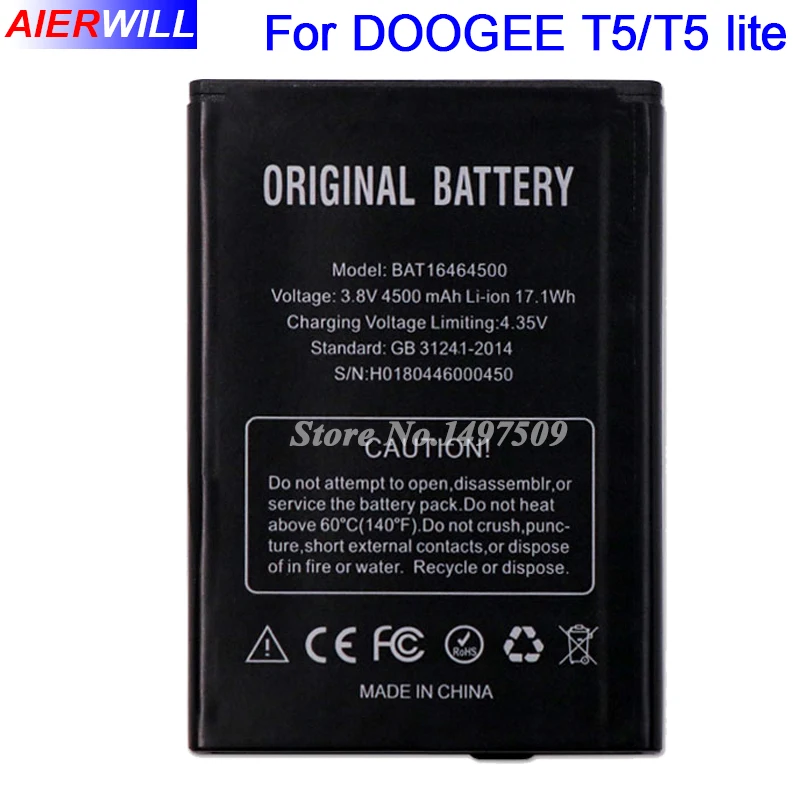 BAT16464500 Аккумулятор Для DOOGEE T5 T5 lite аккумулятор 4500 мАч высокое качество