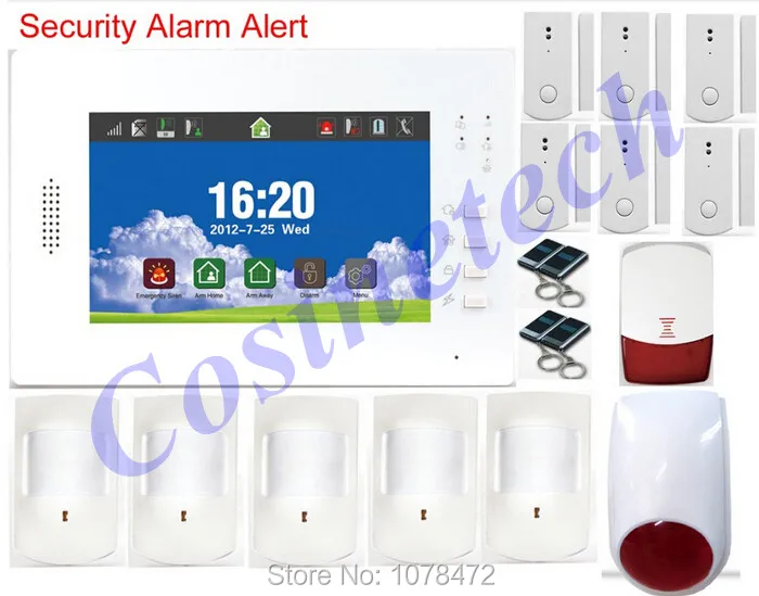 

Home security GSM alarm system with detailed menu in English/German/Italian/Dutch/French/Czech/Finnish for option alarm panel