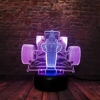 

3D Nightlight LED Mixed 7 Colors Changing Light Desek Decor Karting Car Model Toys
