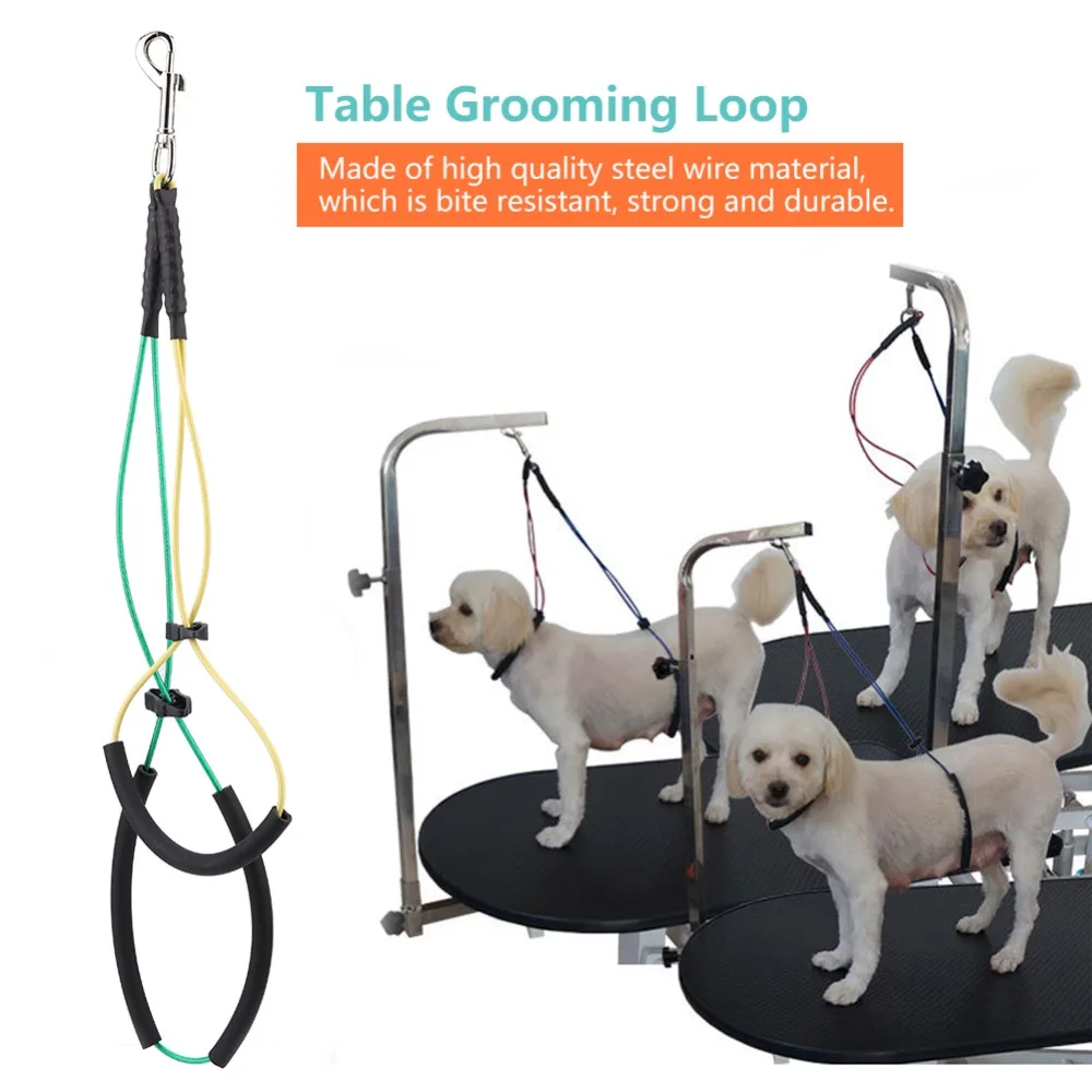 

Dog Cat Grooming Single Noose Hoop for Pet Table Arm Bath Tub Animal Noose Loop Lock Clip Rope For Grooming Table Arm Bath 65 Cm