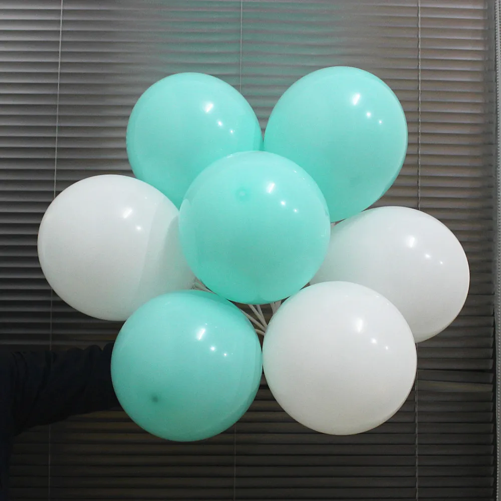 100 воздушные шары мятный зеленый и белый латексные воздушные шары для гелия 10 дюймов Тиффани синие вечерние поставки Свадебная вечеринка Декор ко дню рождения