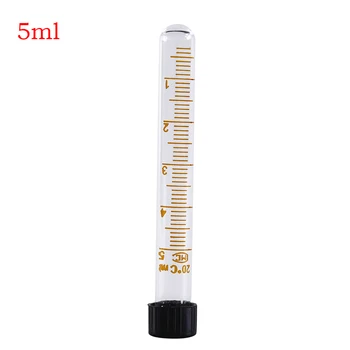 

5ml 10ml 15ml 20ml Scale Line Glass Test Tube Round Bottom With Screw Cap For Chemistry Laboratory 1pc