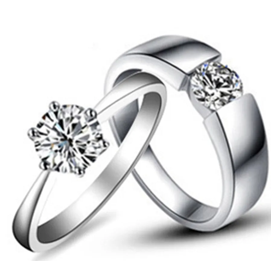amazing design real solid 18k 750 white gold couple rings simulates diamond lovers wedding rings his - Cheap Real Diamond Wedding Rings amazing design real solid 18k 750 white gold couple rings simulates diamond lovers wedding rings his - Cheap Real Diamond Wedding Rings