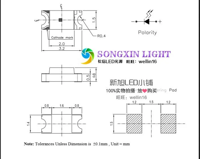 XIASONGXIN свет 1000 шт Синий SMD 1206 Светодиодный Суперяркий SMD СВЕТОДИОДНЫЙ светоизлучающий Диоды(светодиодный s