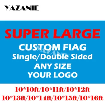 

YAZANIE 10x10ft/10x11ft/10x12ft/10x13ft/10x14ft Large Custom Flags and Banners Big Design Logo Print Polyester Decorative Flags