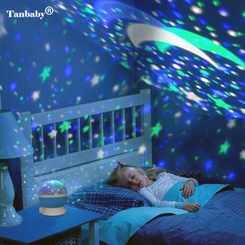 

Star Moon Night Light Sky Rotating LED Projector Battery Operated Nightlight Lamp For Children Kids Baby Bedroom Nursery Gift