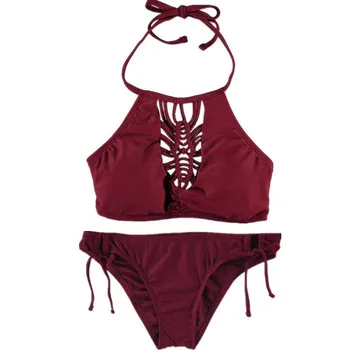 

Bathing Suit Women 2017 High Waist Swim Sexy Womens Push-up Bikini Set Padded Bandage Swimsuit Swimwear Beachwear Biquini