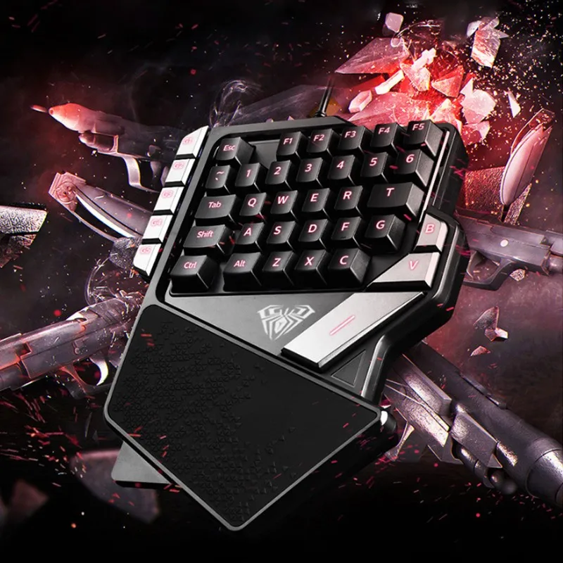 

Gaming Keyboard K108 Mechanical One-Handed Keyboard For PUGB Mobile Game Left Hand Small Keyboard