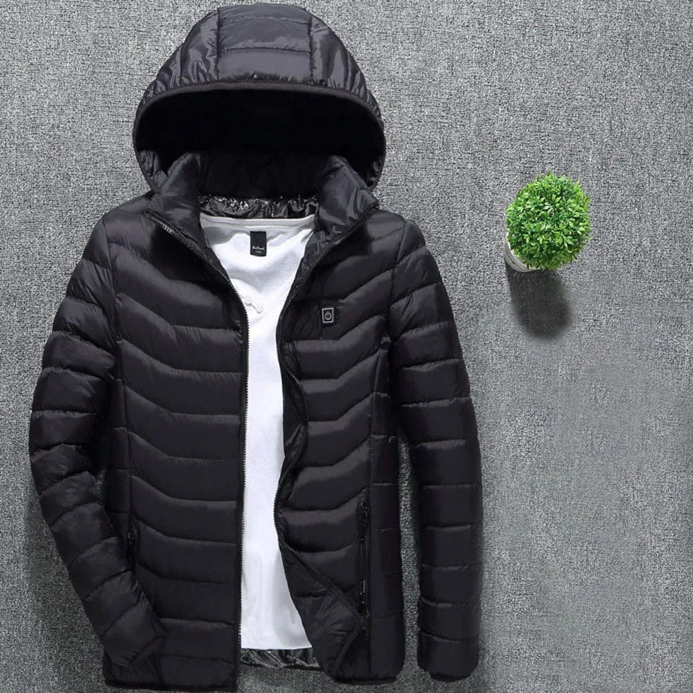 

Winter Outdoor Heating Jacket Slim Electronic Heating Cotton Clothes USB Heating Down Jacket Windproof Thermal for Ski Mountain