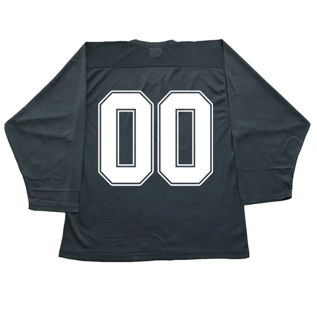 100% polyester black ice hockey jersey hockey training with a number(pls leave note for number you want, if not, we’ll print 00)