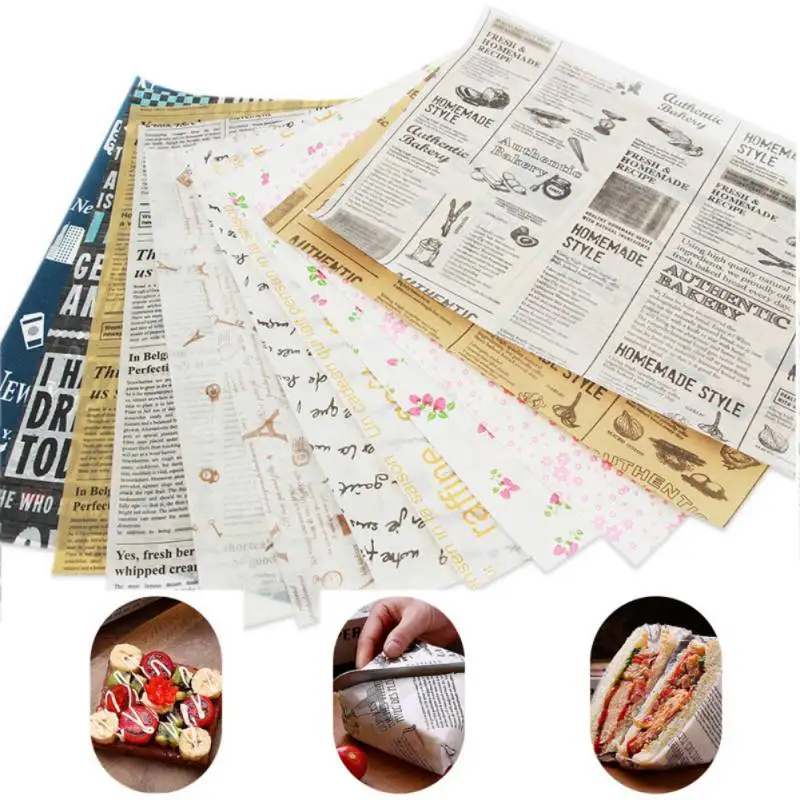 50 pcs/set Food Packing Paper Waterproof Food Wax Paper Cake Cookie Macaron Greaseproof Baking Sheet Packaging Paper 50 pcs/set Food Packing Paper Waterproof Food Wax Paper Cake Cookie Macaron Greaseproof Baking Sheet Packaging Paper