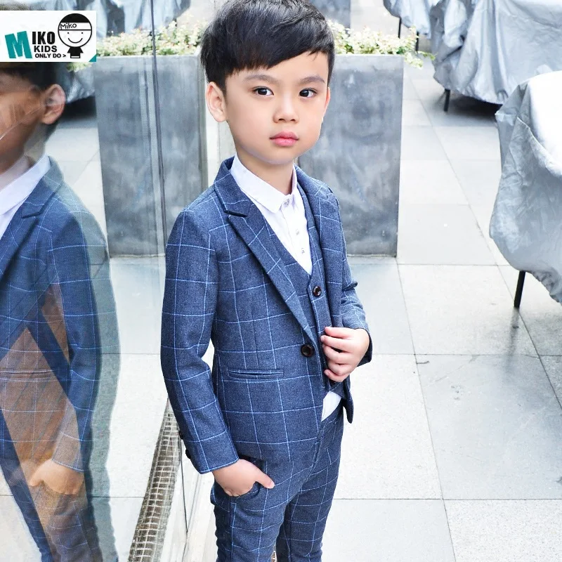 

Boys Blazer Suits for Weddings Party Kids Jacket+Vest+Pants+Tie 4 pieces/set Clothes Sets Children Marriage Costume Blazers B158