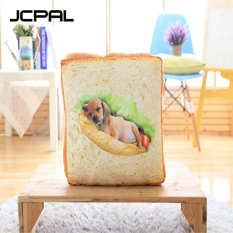 

JCPAL Pet Soft Dog Cat Corduroy Sponge Bed Mats Strawberry Hot Dog Printing Toast Dog Bed Mat Cat Sofa Supplies