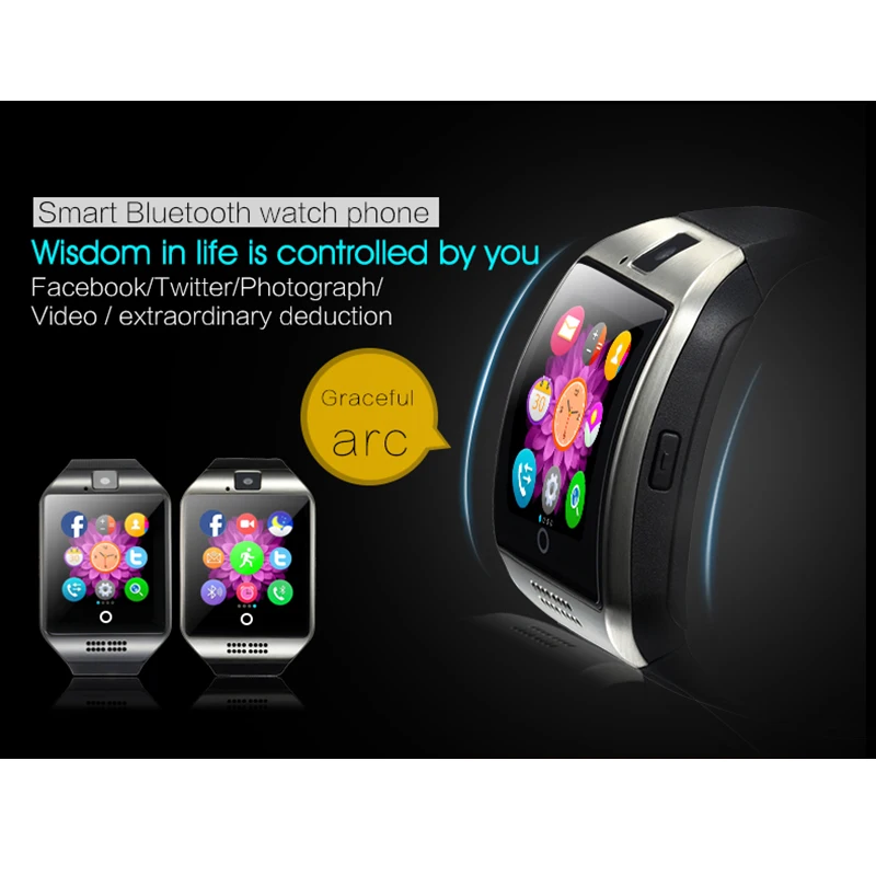 Anti-lost Bluetooth Smart Watch Men Q18 With Touch Screen Big Battery Support TF Sim Card Camera for Android Phone Smartwatch Anti-lost Bluetooth Smart Watch Men Q18 With Touch Screen Big Battery Support TF Sim Card Camera for Android Phone Smartwatch