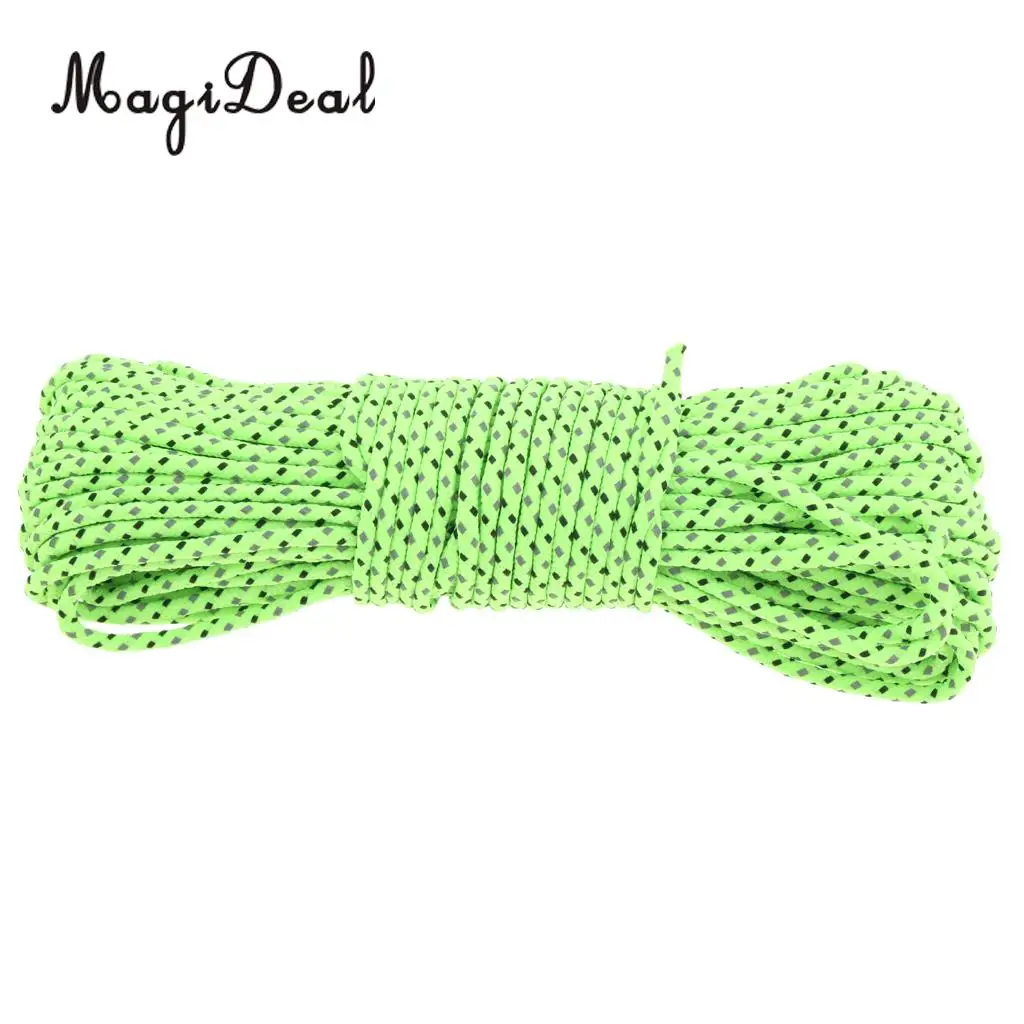 66ft Strong Reflective Guyline Tent Tarp Rope Guy Line Camping Cord Paracord Guide Rope Glow At Night