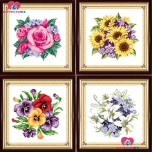 Kit de broderie de roses d'eau 5d en point de croix perlé, kits en toile imprimée, broderie de perles, décoration d'intérieur