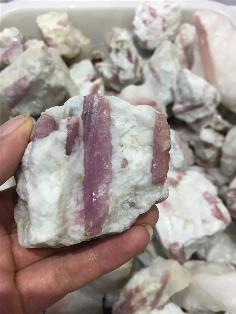 1PCS rare natural stones and minerals pink tourmaline rough stone