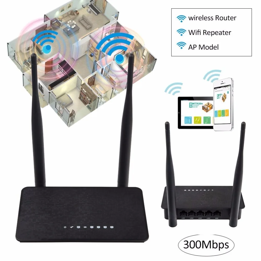 

KuWFi 300Mbps Wireless Router MT7628KN Chipset Wifi Repeater 2.4Ghz Smart Wifi Router With 2Pcs Antenna With English Version