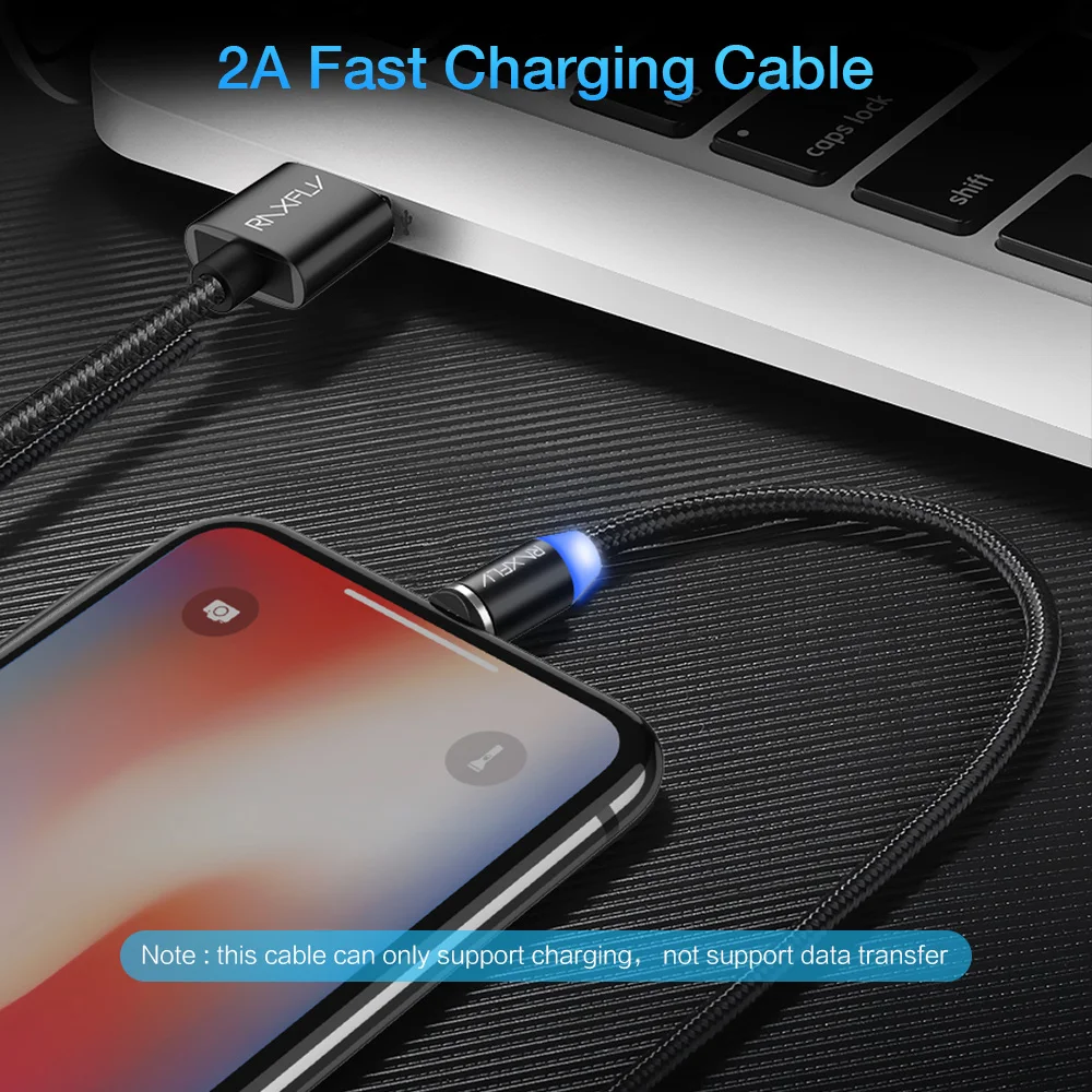 RAXFLY Micro USB Cable 1M 2M Magnetic Charging Cables For Xiaomi Redmi Note 7 5 4X Circular Interface USB Cable For Samsung Cord