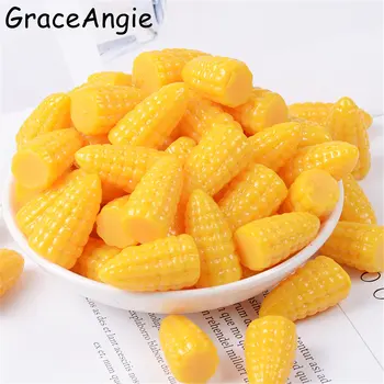 

GraceAngie 10pcs/lot Resin Imitation Corn Sugar Food Charm accessories Candy shape Pendants Decor Earrings DIY Findings 15*27mm
