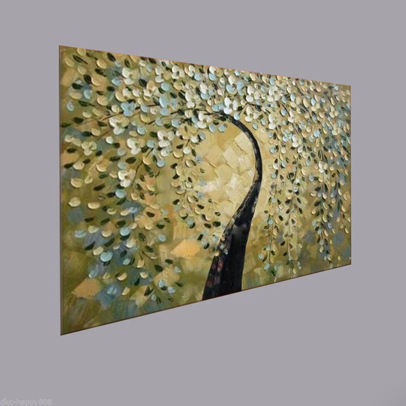 

New handmade Modern Canvas on Oil Painting Palette knife Tree 3D Flowers Paintings Home living room Decor Wall Art 168039