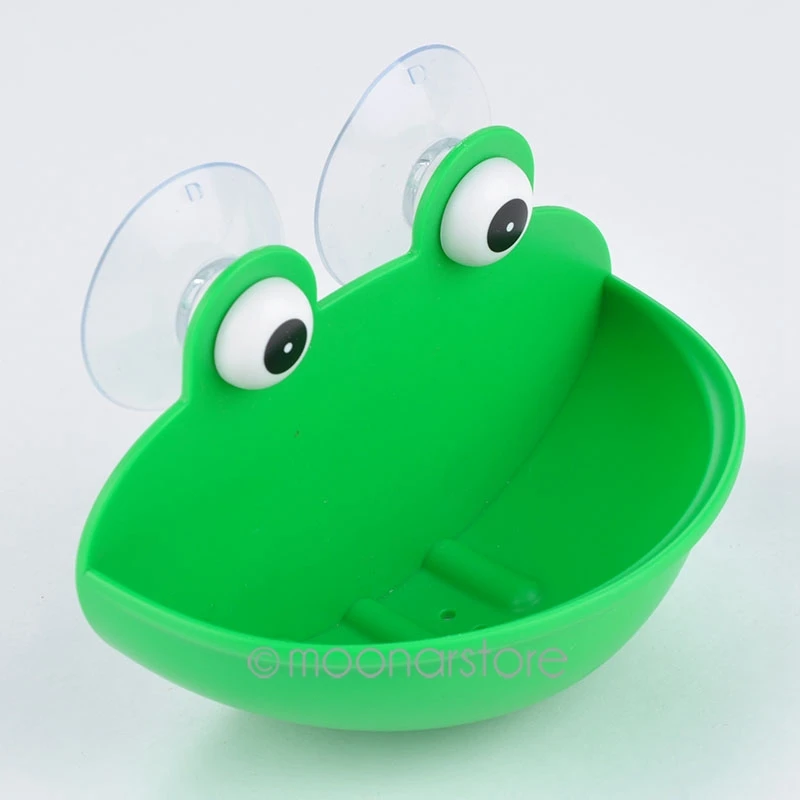 

2018 Soap Dish Holder Kitchen Bathroom Accessary Durable with Suction Cups Frogs Shaped ABS Soap Case Household Accessory