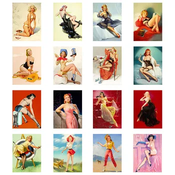 

DIY 5D Diamond Painting American Style Modern Girl Pin Up Diamond Embroidery Full Display Mosaic Princess Wall Decor Gift