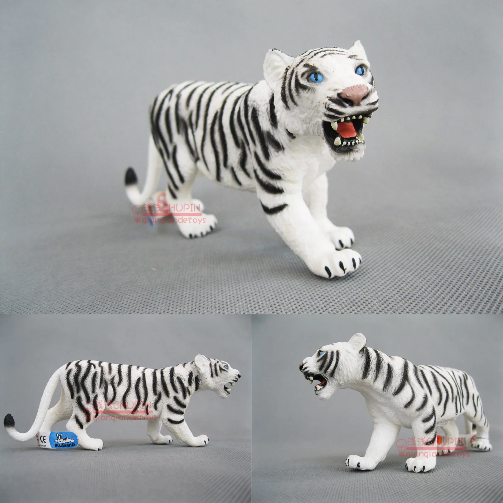Bullyland animal model toy white tiger tape label ...