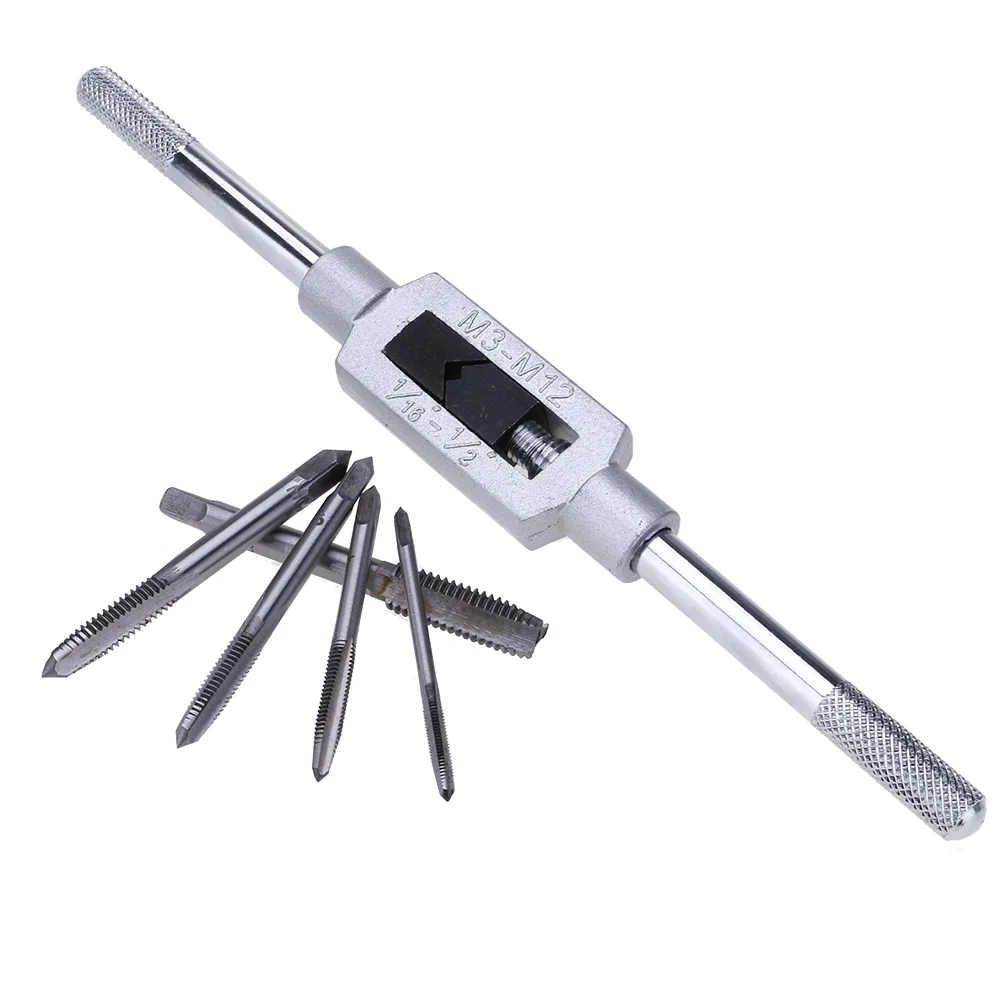 

1 Set Hand M3-M12 Tap Wrench 1/16''-1/2'' Bar Type + 5Pc Screw Thread Metric Plug Tap