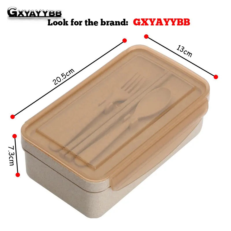 GXYAYYBB пищевая Пшеничная солома силиконовый Ланч бокс с ручкой Bento портативный для