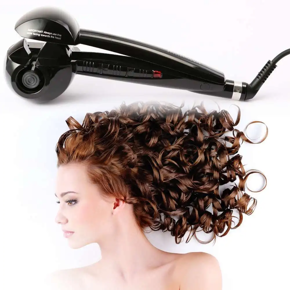 Black Hair Curler Durable Use Iron Effect Lasting 3 Curl Types