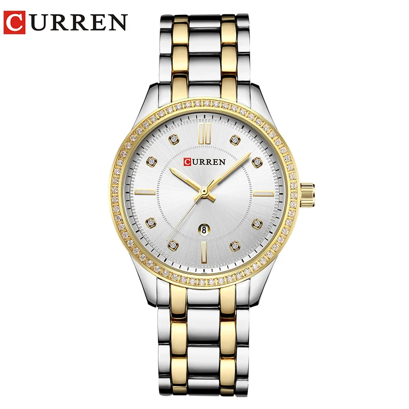 

CURREN 9010 Watch Women Casual Fashion Quartz Wristwatches Ladies Gift Crystal Design relogio feminino