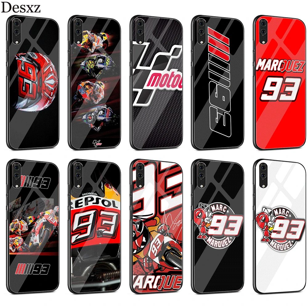 

Gerleek MotoGP 93 TPU Glass Case For Huawei Mate 10 20 Lite Y6 Y9 Honor 7A 8X 9 10 P10 P20 Pro P Smart 2018 2019 Cover