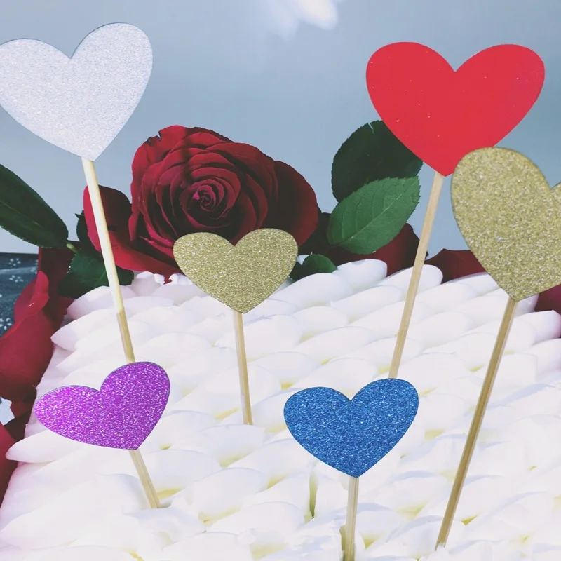 Для выведения токсинов, 40 шт разных цветов в форме сердца в виде пирожного в чашке с стикер-Топпер флаг детская игрушка в ванную одежда для свадьбы, дня рождения предметы домашнего обихода