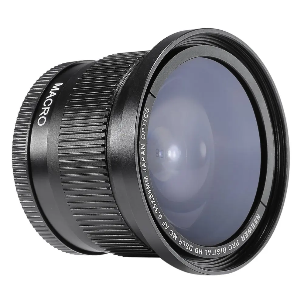 

Top Deals Wide Angle Fish-eye Lens 58mm 0.35x Wide Angle Lens with Lens Cap with 58mm Filter Thread for Canon EOS / Rebel Sony