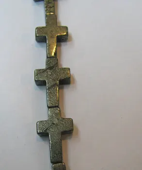 

2strands Natural Raw pyrite crystal cross pyrite iron gold pyrite beads 8x8 10x10 9x11mm