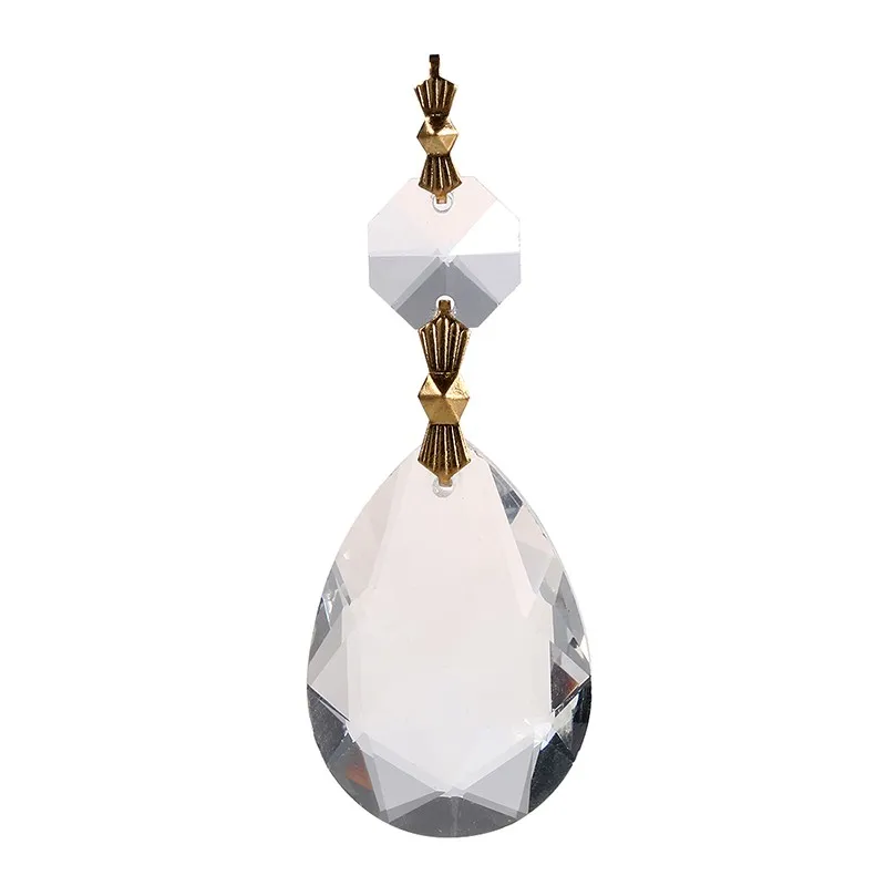 5PC Clear 38mm Bauhinia Glass Crystal Prisms Suncatcher Pendant Chandeliers Parts Garland Chakra Spectra Lustres Lamp Hang Drops