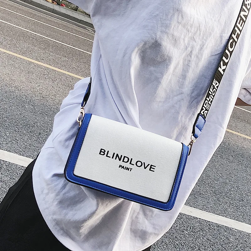 

New Women Messager Bags Wide Shoulder Strap Letter Square Fashionable Shoulder Bags Crossbody Bags For Women
