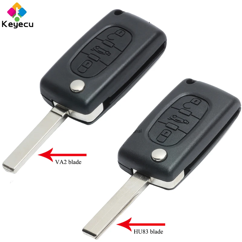 Раскладной ключ KEYECU для автомобиля с 3 кнопками 433 МГц чип ID46 Peugeot 207 207CC 307 308 до 2011