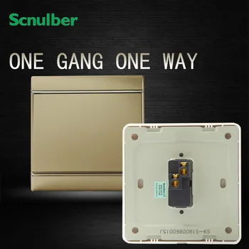 

220V 16A 1 gang 1 way champagne chrome plating decoration rocker wall switch