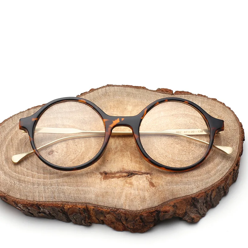 2018 Round Retro Golden Metal leg glasses frame Men Women Brand Designer clear lens Glasses Frames Optical eyewear N840
