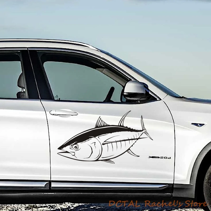 

Tuna Car Sticker Fish Decal Fuel Tank Cover Door Window Trunk Motorcycle Helmet for Volkswagen VW Golf Polo SUV decor