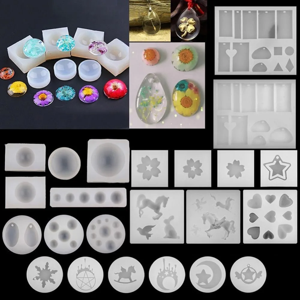 

Double One DIY Silicone Pendant Mold Jewelry Making Craft Tool Earring Necklace Pendant Moulds Jewelry Decorating