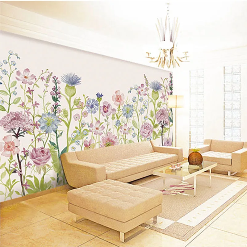 

Custom DIY Fabric & Textile Wallcoverings For Walls Jacquard Linen For Living Room Home Decora Wall Murals Scenery Flower Print